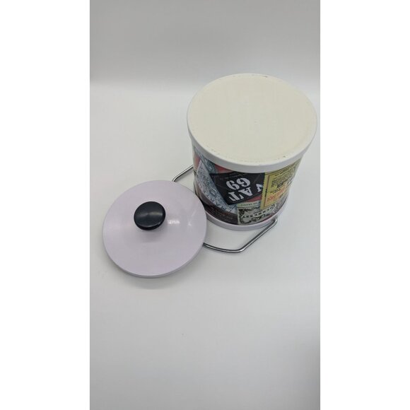 Vintage Metal Ice Bucket With Numerous Whisky Label Exterior Design - Picture 9 of 16